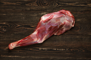Overhead view of raw doe leg
