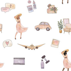 watercolor family clipart pregnancy digital paper black woman beauty fashion seamless pattern afro girl people clip art mom life