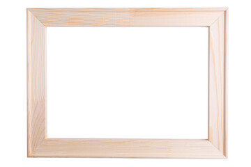 Wooden frame isolated on white background. Canvas stretcher
