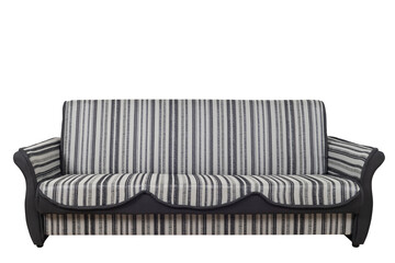Gray sofa isolated on a white background. Gray sofa isolated on white include clipping path.