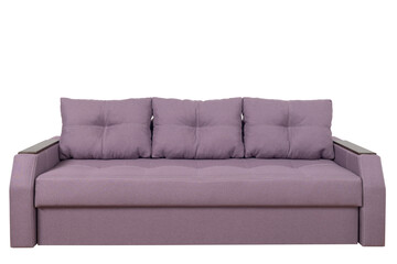 Violet sofa isolated on white background. Violet  sofa isolated on white include clipping path.