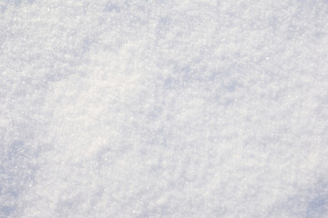 White snow from above. Textured, Copy space, perfect for decoration. Top view.