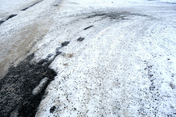 Snow disaster on the road