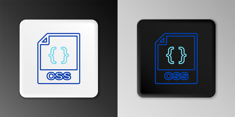 Line CSS file document. Download css button icon isolated on grey background. CSS file symbol. Colorful outline concept. Vector.