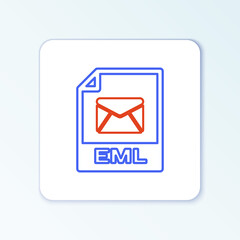 Line EML file document. Download eml button icon isolated on white background. EML file symbol. Colorful outline concept. Vector.