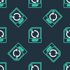 Line GIF file document. Download gif button icon isolated seamless pattern on black background. GIF file symbol. Vector.