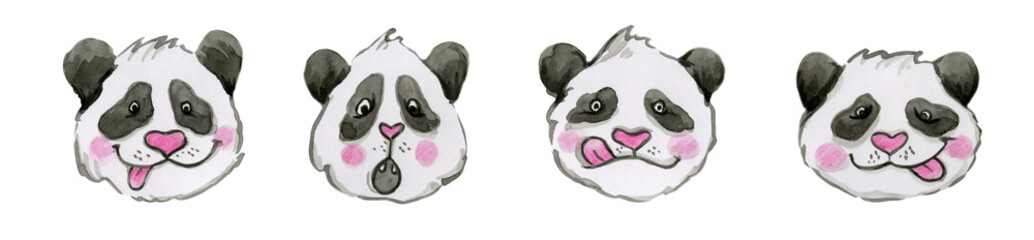 Funny panda faces
