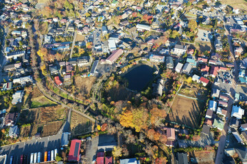 山梨県忍野村の空撮 © dreamnikon
