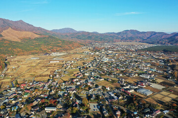 山梨県忍野村の空撮 © dreamnikon