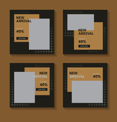 Fashion minimalist social media post template collection