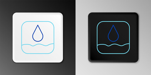 Line Water drop icon isolated on grey background. Colorful outline concept. Vector.