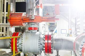 Red valve closed the natural gas supply