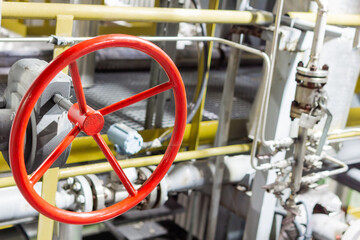 Red valve closed the natural gas supply