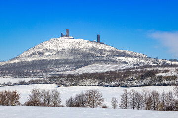 ruins of gothic castle Hazmburk, North Bohemian region, Czech republic