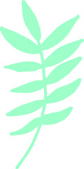 A branch of green grass on a white background. This work is presented in EPS format. This illustration can be used for advertising purposes related to plants, forests, spring and autumn.