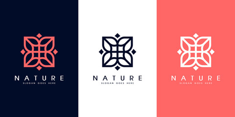Obraz na płótnie Canvas nature flower logo premium vector