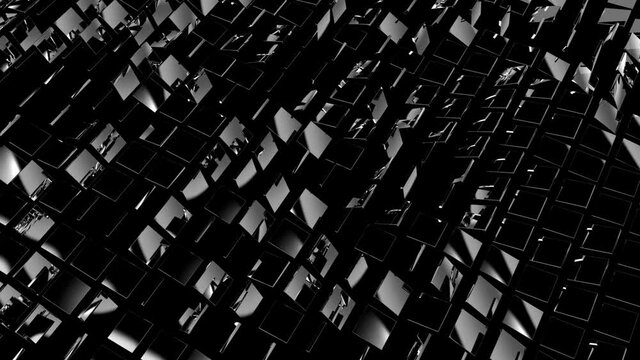 Rotating mirror plates on a black background - Creative Design Element.