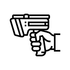 laser gun for scan rfid line icon vector. laser gun for scan rfid sign. isolated contour symbol black illustration