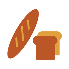 Bread Simple food icon in trendy style isolated on white background for web apps and mobile concept. Vector Illustration