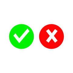 checkmark cross icon for flat design website, or application