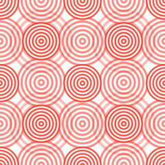 Fototapeta na wymiar Seamless pattern with red and light gray circles similar to the target. For printing on fabrics, textiles, paper, bedding. 