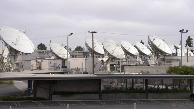 An array of satellite dishes.