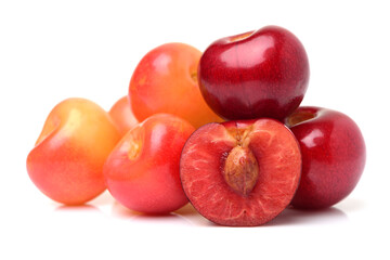 Fototapeta na wymiar cherries fruit Isolated on white background