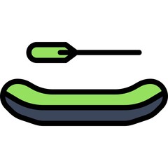 Inflatable boat icon, transportation related vector