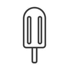 Delicious cold ice cream on stick. Simple food icon in trendy line style isolated on white background for web apps and mobile concept. Vector Illustration