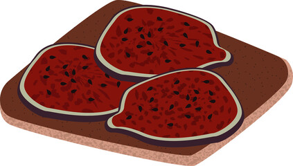 sandwich with fig illustration yummy