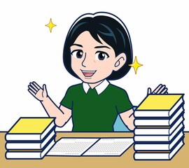 勉強中の女子高校生