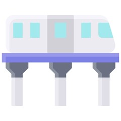 Skytrain icon, transportation related vector