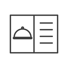Menu for the restaurant. Simple food icon in trendy line style isolated on white background for web applications and mobile concepts. Vector illustration