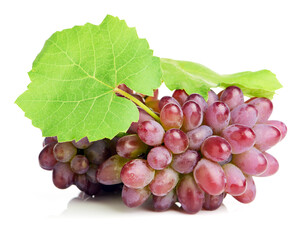 Ripe grapes on a white background