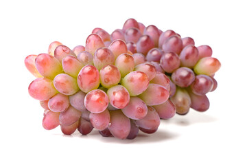 Ripe grapes on a white background