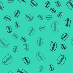 Black line Fiesta icon isolated seamless pattern on green background. Vector.