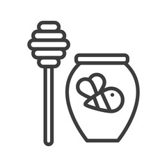 Sweet honey jar. Simple food icon in trendy style isolated on white background for web apps and mobile concept. Vector Illustration