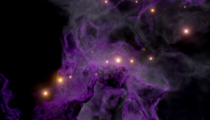The galactic dust nebula and the birth of stars in the galaxy 3d render