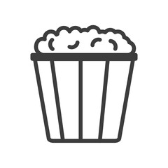 Pop Corn Simple food icon in trendy line style isolated on white background for web apps and mobile concept. Vector Illustration