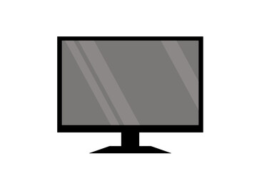 Icon modern Tv television, monitor computer, Lcd slim HDTV with blank screen isolated on white background, illustration pop art, vector 