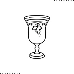 silver goblets, Passover seder arrangement vector icon in outline