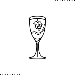 silver goblets, Passover seder arrangement vector icon in outline