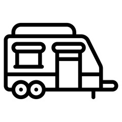 Mobile home icon, transportation related vector