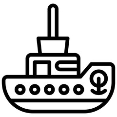 Obraz premium Tugboat icon, transportation related vector