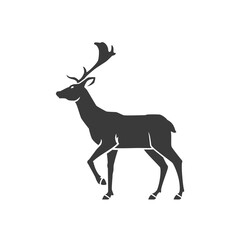 Deer side view isolated on white background vector object