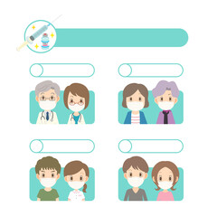 COVID-19ワクチンの接種順位のベクター素材【マスク着用】 文字なし