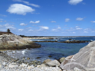 a beach in the Kejimkujik Seaside National Park, Nova Scotia, Canada, April