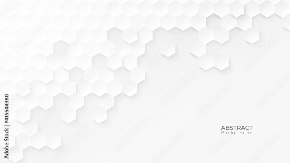 Poster abstract modern hexagon background. white and grey honey pattern geometric texture. vector art illus