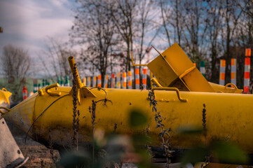 Bojen und Barken Sammelstelle in K&ouml;lner Hafen 