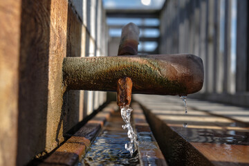 Ciechocinek, Poland. Graduation tower in Ciechocinek famous polish old sanatorium, spa, natural heatlh place and resort